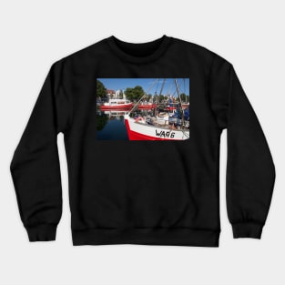 Fishing boats, Alter Strom, Warnemünde, Rostock, Mecklenburg-Western Pomerania Boats, Alter Strom, Warnemünde, Rostock, Mecklenburg-Western Pomerania Crewneck Sweatshirt